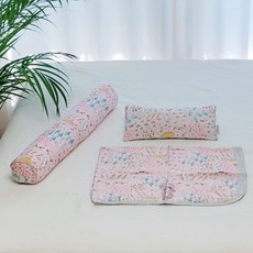 아띠블랑 유아용 베개 + 바디필로우 + 블랭킷 꿀잠 세트, 핑크레빗