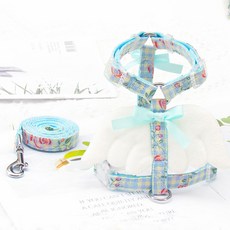 파스텔펫 반려동물 엔젤 하네스 리드줄 세트, 블루, 1세트