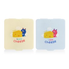 FLEXA 起司切割盒 象牙白兔子 + 藍色兔子, 1套