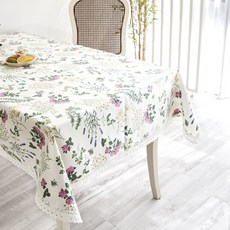까사엘 가든방수 테이블커버, 아이보리, 1개, 6인(130 x 190 cm)