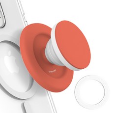 와이모 레트로 마그네틱 스마트톡 + 맥세이프 플레이트 세트, 레드, 1세트