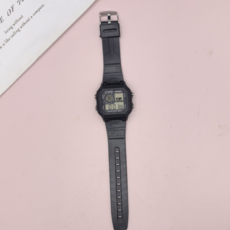 矽膠方形電子運動手錶, 黑色, 1個