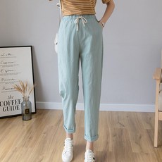피어니스트 여성용 하렘 일자핏 9부 밴딩 팬츠