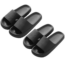 MONACO OLIVE 超輕量挺邊立體防滑拖鞋 黑色, 2個