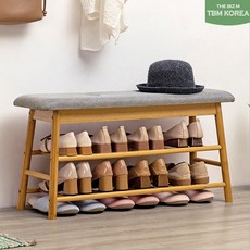 TVBM Korea DIY原木長椅型鞋櫃 2層 大型, 混合顏色