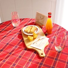 CASA VERDE 方形聖誕夜餐桌布, 紅色格紋, 2人(130 x 130 cm)