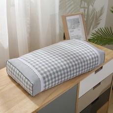 순잠 눌리지 않는 탄탄한 지지력 메밀 베개, 블루, 1개