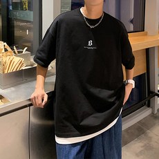 남성용 101 이마노엘 캐쥬얼 오버핏 반팔 티셔츠 B234MF00021