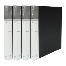 玄風 40頁 VIVO 透明文件夾 索引 A4, 黑色, 4個