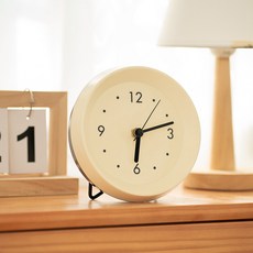 Ttabongoppa 感性氛圍居家裝飾圓形桌鐘 JNHA1716, 奶油色