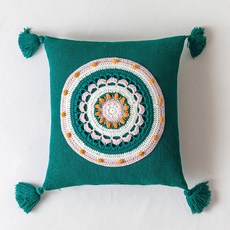 Moment圓形圖案流蘇靠枕 CJ-MA98, 混色