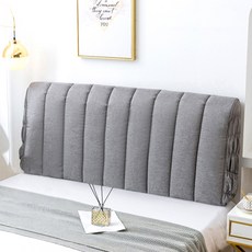 PLENO 棉質絎縫床頭罩, 深灰色, 1個