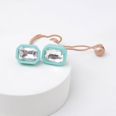 메르시밴드 여아용 사각보석 헤어끈 2p