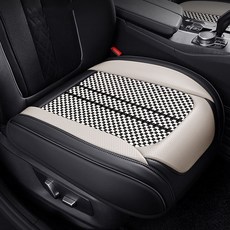 Ez2mk 四季透氣皮革全包覆前座坐墊 MS-120, 米黑色, 1個