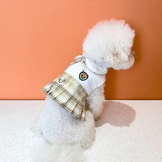 펫츠랜드 강아지 클래식 여아 교복 하네스, 베이지, 1개