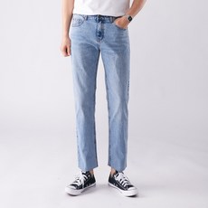 DIELCRI 男士日常水洗彈力剪裁牛仔褲