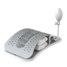 MICHAEL FITNESS 麥克健身 氣囊托舉頸椎牽引器 背部伸展器 腰椎牽引器 手動氣囊加壓 太空灰, 1個