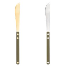 Bogen Ssentier 餐具晚餐刀 2件組, 1套, 酪梨 + 金色, 酪梨 + 銀色