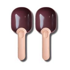 itgom 雙色寵物飼料匙, 2個, 酒紅色