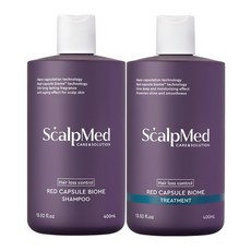 ScalpMed Red Capsule Biome強健髮根洗髮精 400ml+護髮素 400ml, 1套
