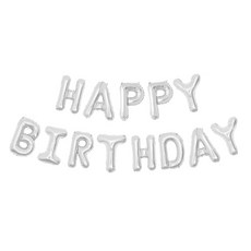 For One Million Happy Birthday 生日氣球拉旗, 銀色, 1個