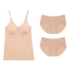 IUNIQUE 基本款天絲哺乳背心+內褲 2入