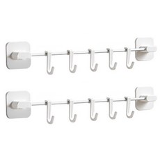 Market Gamsung廚房5掛勾架, 白色的, 2個