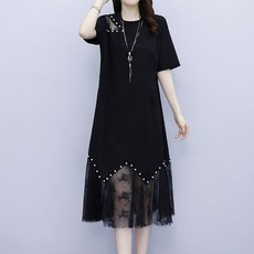 아뗄릭 진주 컷 시스루 레이스 롱 원피스 00001 빅사이즈 포함