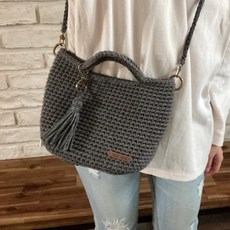 迷你斜背包DIY套組, 1套, 灰色的