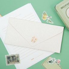 Good given 高級零用錢信封 花壇木蘭 10張 貼紙 12張, 1個, 米白色