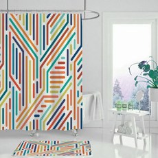 카리스 기하학 컬러 데일리 샤워 커튼 A01 180 x 165 cm, 1개