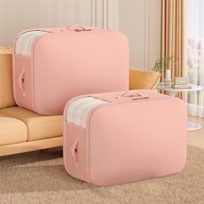 Ants 瞬收減積 視窗型棉被&衣物壓縮收納箱 粉紅色, 2個, 1入
