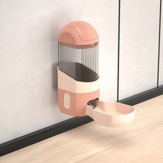 掛籠式 大容量自動餵食器 1.2L, 粉色, 345g, 1個