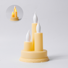 모스틱 led 3단 촛불 캔들, 베이지