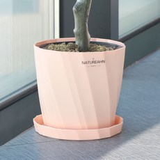 natureahn 防潮花盆 + 託盤組, 1套, 粉紅色