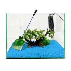 Rora Pet 35苗條的側電影漁夫套組, 天藍色（地材），隨機發貨（水草）