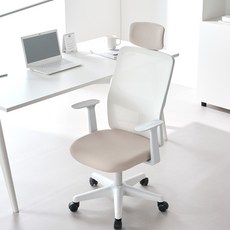 체어스코 네이처 와이드 컴퓨터의자 사무용 학생 공부 책상의자 헤드세트, 햇살 베이지