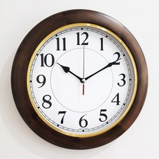 SweetHeart 靜音原木掛鐘 320, 金色環