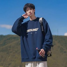 Elsso 率性風字母印花寬鬆大學T