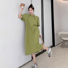 lemon soul 有領泡泡袖連衣裙, 綠色