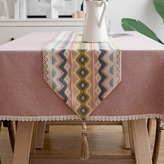 柔和波西米亞桌巾, 粉色的, M