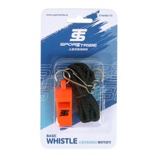 스포츠트라이브 베이직 호각 + 줄, 형광오렌지, 1개