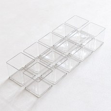 flowertree 壓克力方形花盆, 10個, 透明