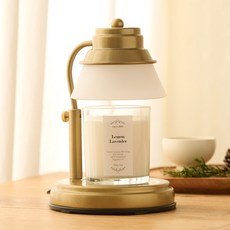 Ain Magic Timer Candle Warmer+Soy Candle 檸檬薰衣草 280g 套組, Lemon Lavender, 金色