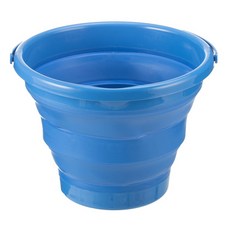 SHIMOYAMA 多用途圓形伸縮折疊式水桶 10L, 1個, 藍色