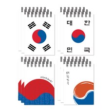 The Open House太極旗上鐵豆腐筆記本 4種*3入組 23-4839, 混色, 1套