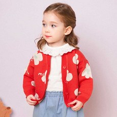 몰리멜리 여아용 화사해 플라워 니트 가디건