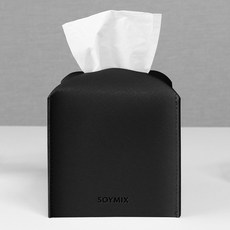 소이믹스 사피아노 가죽 호텔 룸 미니 티슈 케이스 커버, 미드나잇블랙