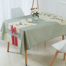 Market A 圖案角色聖誕桌布, 白熊, 90 x 90 cm