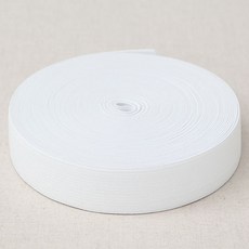 基本款彈力鬆緊帶 25mm x 810cm, 白色, 1個